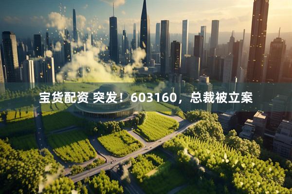 宝货配资 突发！603160，总裁被立案